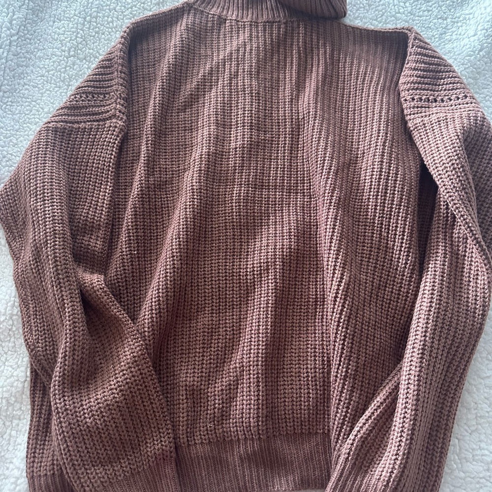 Windsor Off-the-Shoulder Knit Sweater in Brown